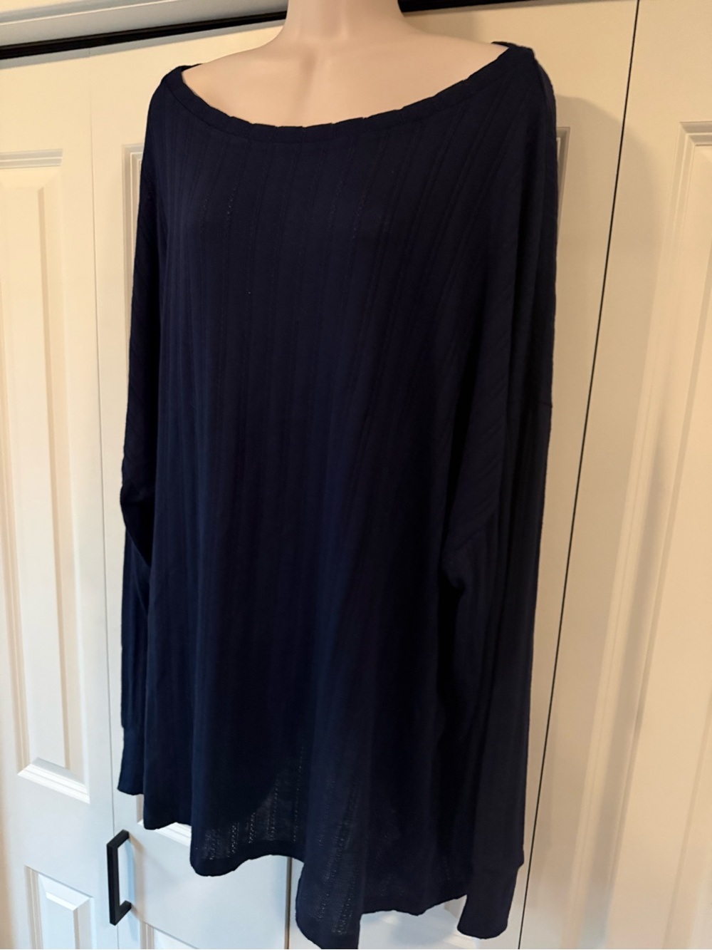 Lularoe Nora navy blue knit long sleeve top tunic 3X 3xl new